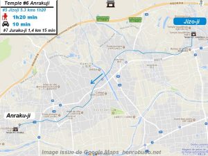 Access Google maps temple #6 : Anrakuji The 88 temples Shikoku pilgrimage ( Henro Michi )