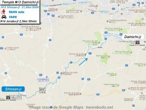 Access Google maps temple #13 : Dainichiji The 88 temples Shikoku pilgrimage ( Henro Michi )